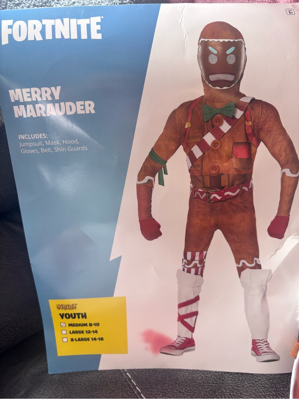Fortnite Merry Marauder Kids Gingerbread Costume - Brown & Red